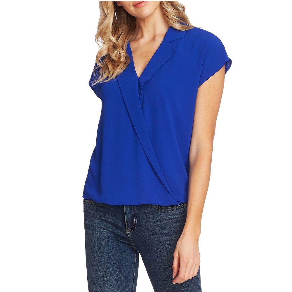 Vince Camuto Extended Shoulder Notch Collar Blouse